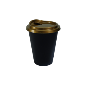 UUPZ Vaso Cafetero Negro con Tapa dorada de 600ml