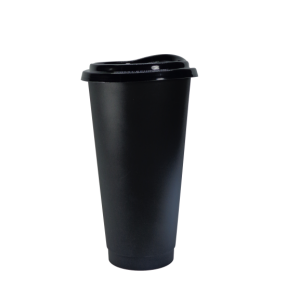 Vaso Cafetero Negro con Tapa negra de 750ml