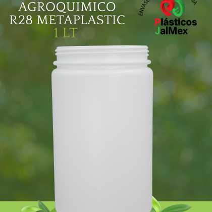 Botella Agroquímico 1 litro, R28 color blanco