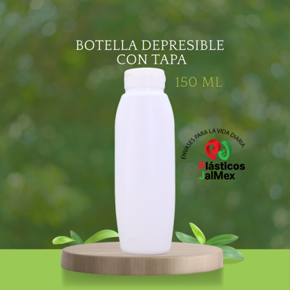 Depresible 150 ml blanco con tapa
