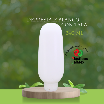 Depresible 240 ml Blanco con tapa