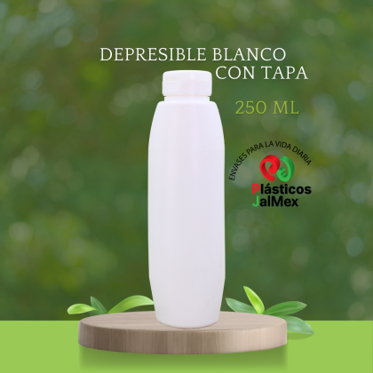 Depresible 250 ml blanco con tapa