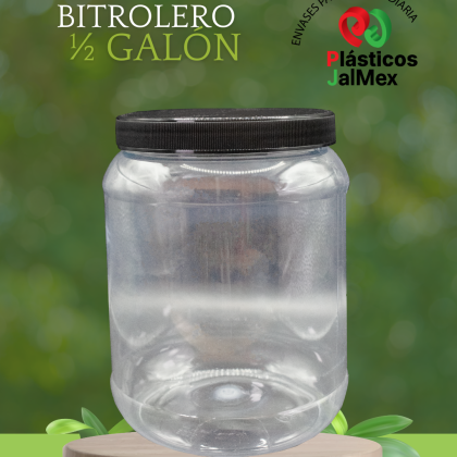 Bitrolero medio galón transparente