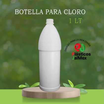 Botella para Cloro 1 lt R28/400 Blanca