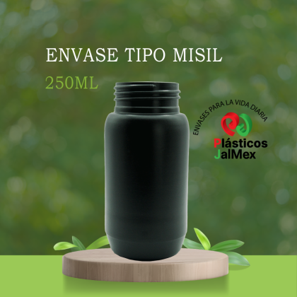 Envase Tipo Misil 250 ml R50 negro